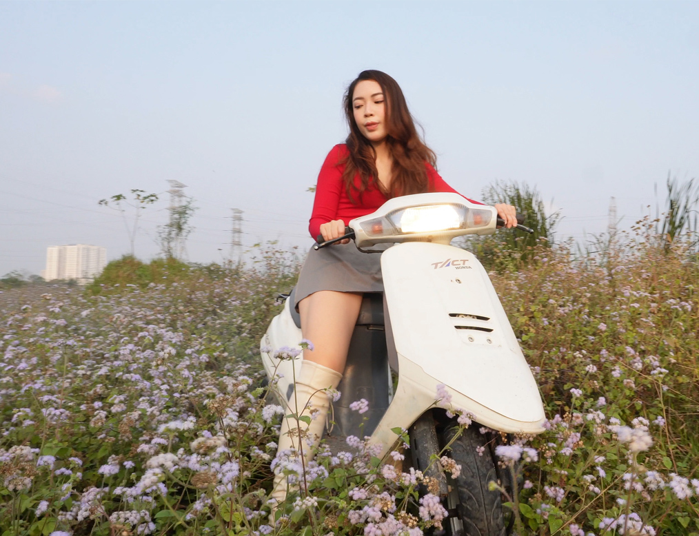 A Girl Playing in a Wildflower Field