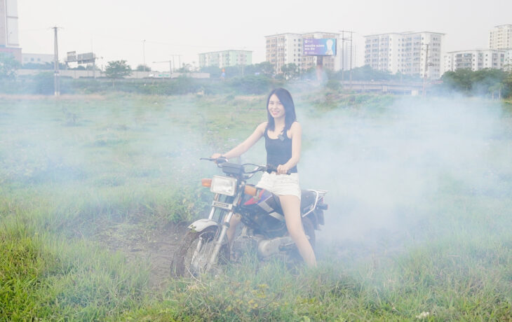 Girl Got Stuck on Grass Field | Old Motorbike Trouble